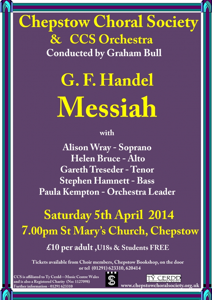 <br />
<b>Notice</b>:  Undefined offset: 3 in <b>/var/www/vhosts/chepstowchoralsociety.org.uk/httpdocs/includes/events.php</b> on line <b>56</b><br />
Handel's Messiah April 2014